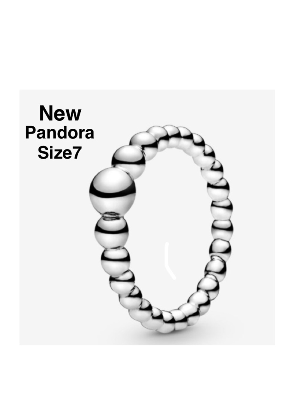 NEW Pandora String of Beads Ring in Sterling Silver 197536 Wtag in box size 7⭐️